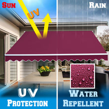 Load image into Gallery viewer, SUNNYOUTDOOR 10'x8' Patio Awning Retractable Awning Sun Shade Manual Patio Deck Awning Outdoor