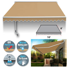 Load image into Gallery viewer, SUNNYOUTDOOR 10'x8' Patio Awning Retractable Awning Sun Shade Manual Patio Deck Awning Outdoor