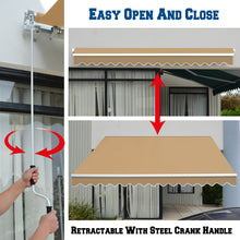 Load image into Gallery viewer, SUNNYOUTDOOR 10'x8' Patio Awning Retractable Awning Sun Shade Manual Patio Deck Awning Outdoor