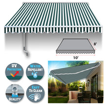 Load image into Gallery viewer, SUNNYOUTDOOR 10'x8' Patio Awning Retractable Awning Sun Shade Manual Patio Deck Awning Outdoor