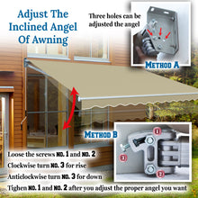 Load image into Gallery viewer, SUNNYOUTDOOR 8x6.5 FT Patio Awning Retractable Outdoor Sun Shade Manual Patio Deck Awning Heavy Duty Awning