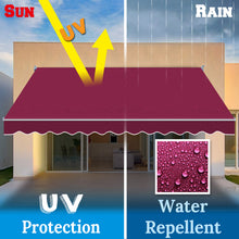 Load image into Gallery viewer, 10x8 FT Patio Awning Retractable Outdoor Sun Shade Manual Patio Deck Awning Heavy Duty Awning