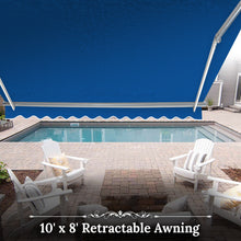 Load image into Gallery viewer, 10x8 FT Patio Awning Retractable Outdoor Sun Shade Manual Patio Deck Awning Heavy Duty Awning