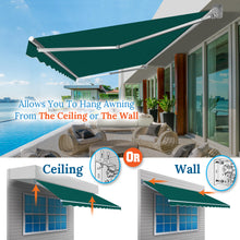 Load image into Gallery viewer, 10x8 FT Patio Awning Retractable Outdoor Sun Shade Manual Patio Deck Awning Heavy Duty Awning