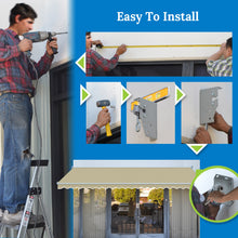 Load image into Gallery viewer, 12x8 FT Patio Awning Retractable Outdoor Sun Shade Manual Patio Deck Awning Heavy Duty Awning
