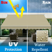 Load image into Gallery viewer, 12x8 FT Patio Awning Retractable Outdoor Sun Shade Manual Patio Deck Awning Heavy Duty Awning