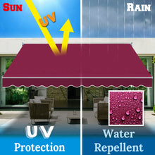 Load image into Gallery viewer, 12x8 FT Patio Awning Retractable Outdoor Sun Shade Manual Patio Deck Awning Heavy Duty Awning