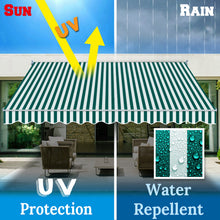 Load image into Gallery viewer, 12x8 FT Patio Awning Retractable Outdoor Sun Shade Manual Patio Deck Awning Heavy Duty Awning