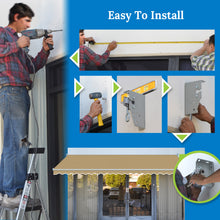 Load image into Gallery viewer, 12x8 FT Patio Awning Retractable Outdoor Sun Shade Manual Patio Deck Awning Heavy Duty Awning