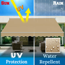 Load image into Gallery viewer, 12x8 FT Patio Awning Retractable Outdoor Sun Shade Manual Patio Deck Awning Heavy Duty Awning