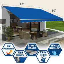 Load image into Gallery viewer, SUNNYOUTDOOR 12'x10' Patio Awning Retractable Awning Sun Shade Manual Patio Deck Awning