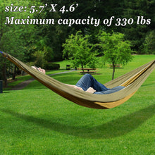 Load image into Gallery viewer, SUNNYOUTDOOR 5.7'x4.6' Nylon Parachute Hammock Ultra Light Travel Camping Air Tree Swing Bed Up to 330 Pound Capacity