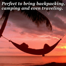 Load image into Gallery viewer, SUNNYOUTDOOR 5.7'x4.6' Nylon Parachute Hammock Ultra Light Travel Camping Air Tree Swing Bed Up to 330 Pound Capacity