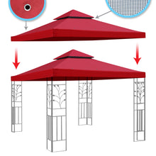 Load image into Gallery viewer, 10x10ft Double Tiered Replacement Canopy ONLY Patio Pavilion Gazebo Sunshade Polyester Cover