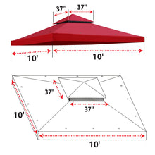 Load image into Gallery viewer, 10x10ft Double Tiered Replacement Canopy ONLY Patio Pavilion Gazebo Sunshade Polyester Cover