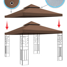 Load image into Gallery viewer, 10x10ft Double Tiered Replacement Canopy ONLY Patio Pavilion Gazebo Sunshade Polyester Cover