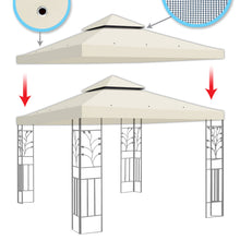 Load image into Gallery viewer, 10x10ft Double Tiered Replacement Canopy ONLY Patio Pavilion Gazebo Sunshade Polyester Cover