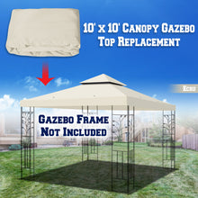 Load image into Gallery viewer, 10x10ft Double Tiered Replacement Canopy ONLY Patio Pavilion Gazebo Sunshade Polyester Cover