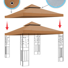 Load image into Gallery viewer, 10x10ft Double Tiered Replacement Canopy ONLY Patio Pavilion Gazebo Sunshade Polyester Cover