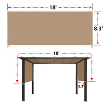 Load image into Gallery viewer, SUNNYOUTDOOR 18' L x 8.2' W Pergola Replacement Canopy Universal Pergola Canopy Replacement Top Cover for Pergola Structure, Frame NOT included