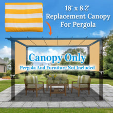 Load image into Gallery viewer, SUNNYOUTDOOR 18' L x 8.2' W Pergola Replacement Canopy Universal Pergola Canopy Replacement Top Cover for Pergola Structure, Frame NOT included