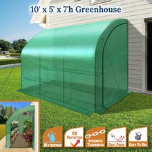 Load image into Gallery viewer, SUNNYOUTDOOR 10x5x7'H Lean to Walk-in Wall Greenhouse Outdoor Waterproof Hot House w 3 Tiers/6 Shelves Gardening