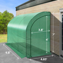 Load image into Gallery viewer, SUNNYOUTDOOR 10x5x7'H Lean to Walk-in Wall Greenhouse Outdoor Waterproof Hot House w 3 Tiers/6 Shelves Gardening
