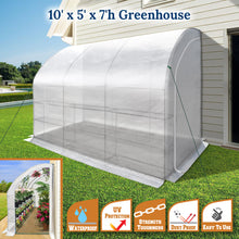 Load image into Gallery viewer, SUNNYOUTDOOR 10x5x7'H Lean to Walk-in Wall Greenhouse Outdoor Waterproof Hot House w 3 Tiers/6 Shelves Gardening