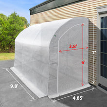 Load image into Gallery viewer, SUNNYOUTDOOR 10x5x7'H Lean to Walk-in Wall Greenhouse Outdoor Waterproof Hot House w 3 Tiers/6 Shelves Gardening