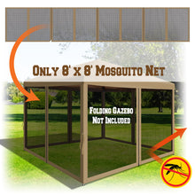Load image into Gallery viewer, 8'Wx6'H Canopy Replacement Sidewalls Mosquito Netting Screen Walls for 8x8 FT Gazebo