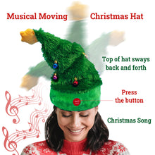 Load image into Gallery viewer, Christmas Hat Moves to Music with the Dancing Electric Party Swing Novelty Funny Hat for Xmas Halloween Decorations