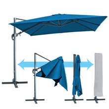 Load image into Gallery viewer, 10'x10' Deluxe Patio Umbrella Outdoor Off-Set Hanging Roma Umbrella Tilt & 360 Rotation Patio Heavyduty Sunshade Cantilever Crank(steel cross base is included)