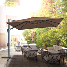 Load image into Gallery viewer, 10'x10' Deluxe Patio Umbrella Outdoor Off-Set Hanging Roma Umbrella Tilt & 360 Rotation Patio Heavyduty Sunshade Cantilever Crank(steel cross base is included)