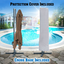 Load image into Gallery viewer, 10'x10' Deluxe Patio Umbrella Outdoor Off-Set Hanging Roma Umbrella Tilt & 360 Rotation Patio Heavyduty Sunshade Cantilever Crank(steel cross base is included)