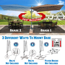Load image into Gallery viewer, 10'x10' Deluxe Patio Umbrella Outdoor Off-Set Hanging Roma Umbrella Tilt & 360 Rotation Patio Heavyduty Sunshade Cantilever Crank(steel cross base is included)