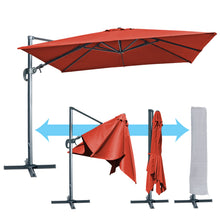Load image into Gallery viewer, 10'x10' Deluxe Patio Umbrella Outdoor Off-Set Hanging Roma Umbrella Tilt & 360 Rotation Patio Heavyduty Sunshade Cantilever Crank(steel cross base is included)