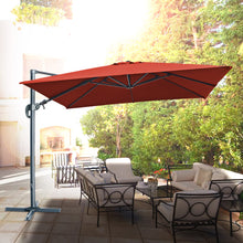 Load image into Gallery viewer, 10'x10' Deluxe Patio Umbrella Outdoor Off-Set Hanging Roma Umbrella Tilt & 360 Rotation Patio Heavyduty Sunshade Cantilever Crank(steel cross base is included)