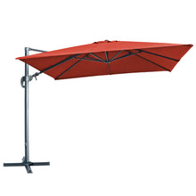 Load image into Gallery viewer, 10'x10' Deluxe Patio Umbrella Outdoor Off-Set Hanging Roma Umbrella Tilt & 360 Rotation Patio Heavyduty Sunshade Cantilever Crank(steel cross base is included)