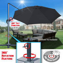 Load image into Gallery viewer, STRONG CAMEL 11.5' Round Heavy Duty Cantilever Offset Umbrella Tilt 360 Rotation Patio Spa