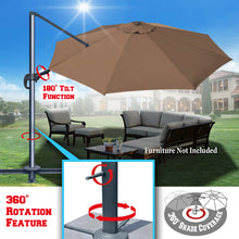 Load image into Gallery viewer, STRONG CAMEL 11.5' Round Heavy Duty Cantilever Offset Umbrella Tilt 360 Rotation Patio Spa