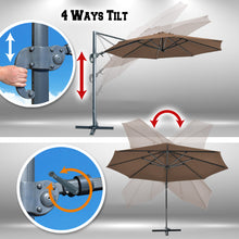Load image into Gallery viewer, STRONG CAMEL 11.5' Round Heavy Duty Cantilever Offset Umbrella Tilt 360 Rotation Patio Spa