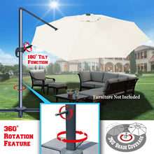 Load image into Gallery viewer, STRONG CAMEL 11.5' Round Heavy Duty Cantilever Offset Umbrella Tilt 360 Rotation Patio Spa