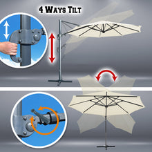 Load image into Gallery viewer, STRONG CAMEL 11.5' Round Heavy Duty Cantilever Offset Umbrella Tilt 360 Rotation Patio Spa
