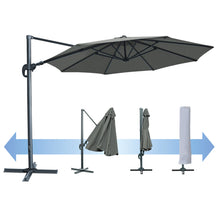 Load image into Gallery viewer, 11.5' Cantilever Offset Umbrella Heavy Duty Tilt 360 Rotation Round Patio Umbrella