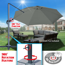 Load image into Gallery viewer, STRONG CAMEL 11.5' Round Heavy Duty Cantilever Offset Umbrella Tilt 360 Rotation Patio Spa