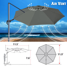 Load image into Gallery viewer, 11.5' Cantilever Offset Umbrella Heavy Duty Tilt 360 Rotation Round Patio Umbrella