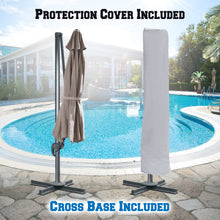 Load image into Gallery viewer, STRONG CAMEL 11.5' Round Heavy Duty Cantilever Offset Umbrella Tilt 360 Rotation Patio Spa