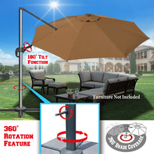 Load image into Gallery viewer, 11.5' Cantilever Offset Umbrella Heavy Duty Tilt 360 Rotation Round Patio Umbrella