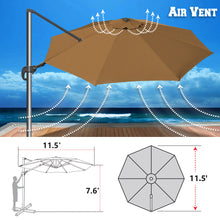 Load image into Gallery viewer, 11.5' Cantilever Offset Umbrella Heavy Duty Tilt 360 Rotation Round Patio Umbrella