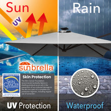 Load image into Gallery viewer, 8'x8' Solar LED Roma Umbrella Deluxe Cantilever Umbrella Sunbrella Cover Umbrella Patio Umbrella Garden Outdoor